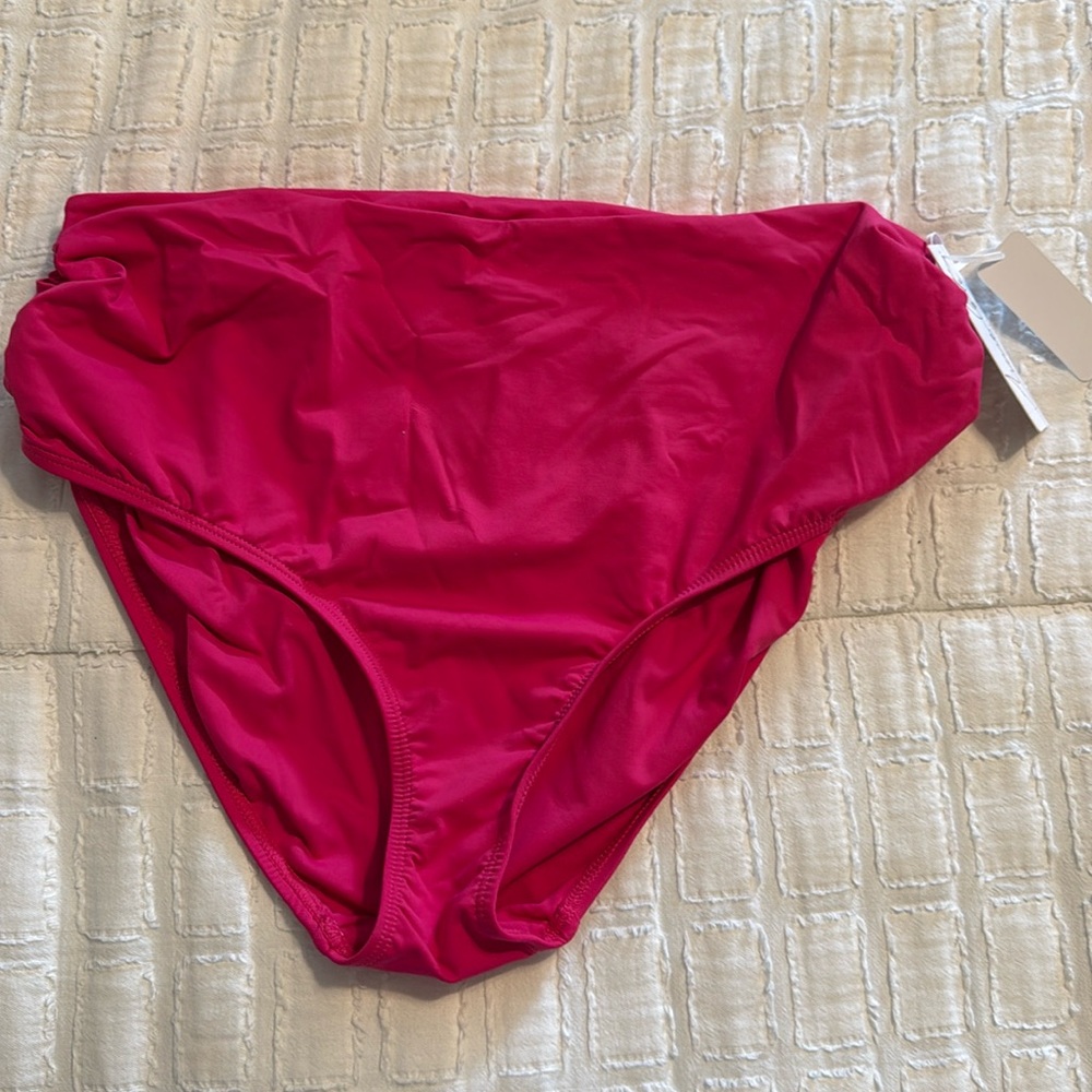 Anne Cole bathing suit bottoms HOT PINK size (L) NEW TAG ON.